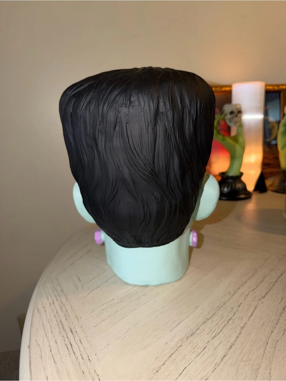 Marshalls Mint Green Frankenstein Head Accent with Black Hair